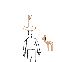 cowboy on tiny horse drawing by devilman1258 in Artbitrator