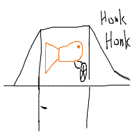 goldfish driving car drawing by devilman1258 in Artbitrator