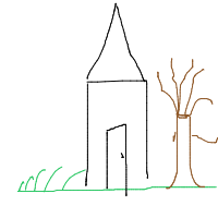 haunted house drawing by devilman1258 in Artbitrator