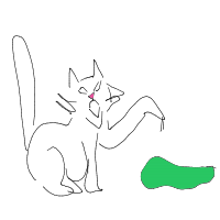 cat vs cucumber drawing by elise in Artbitrator