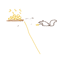 squirrel stealing food drawing by kiran in Artbitrator