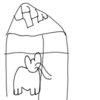 elephant in room drawing by s_btw in Artbitrator