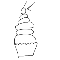 cupcake with cherry drawing by s_btw in Artbitrator