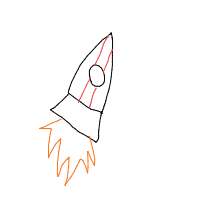 rocket ship drawing by stingyorange in Artbitrator