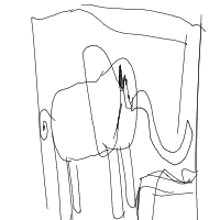 elephant in room drawing by fuwariee in Artbitrator