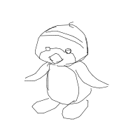 penguin with a hat drawing by shimojor in Artbitrator