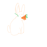 rabbit eating carrot drawing by graci in Artbitrator