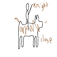 knight riding a horse drawing by buddyyy in Artbitrator