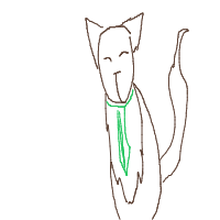 cat with tie drawing by julia in Artbitrator