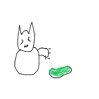 cat vs cucumber drawing by billieo in Artbitrator