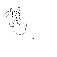 dog catching frisbee drawing by iris_rchive in Artbitrator