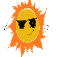sun wearing sunglasses drawing by iris_rchive in Artbitrator