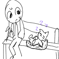 sleeping cat drawing by jusela in Artbitrator