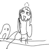 confused owl drawing by jusela in Artbitrator
