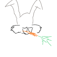 rabbit eating carrot drawing by danapaulx in Artbitrator