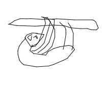 sloth hanging drawing by hiro in Artbitrator
