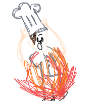 chef on fire drawing by jaurellxx in Artbitrator