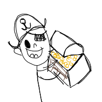 pirate finding treasure drawing by jaurellxx in Artbitrator
