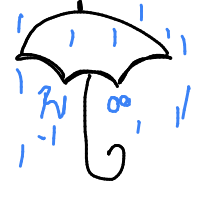 umbrella in rain drawing by jaurellxx in Artbitrator