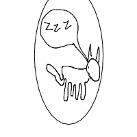 sleeping cat drawing by outro in Artbitrator