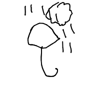 umbrella in rain drawing by destiny in Artbitrator