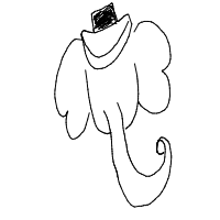 elephant with a hat drawing by chaya in Artbitrator