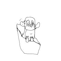 penguin sliding drawing by hsgtelijah in Artbitrator