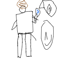 detective with magnifying glass drawing by pineapple in Artbitrator