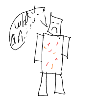 robot having existential crisis drawing by pineapple in Artbitrator