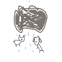 raining cats and dogs drawing by jurgen_coller56 in Artbitrator