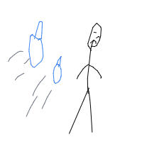 throwing water balloon drawing by pineapple in Artbitrator