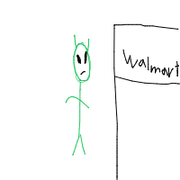 alien at grocery store drawing by jurgen_coller56 in Artbitrator