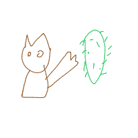 cat vs cucumber drawing by fnb4a in Artbitrator
