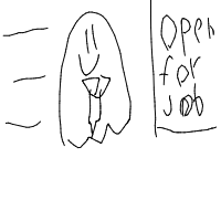 ghost at job interview drawing by ugothenryd in Artbitrator