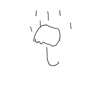 umbrella in rain drawing by dr-love in Artbitrator