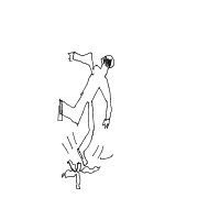 slipping on banana peel drawing by dr-love in Artbitrator