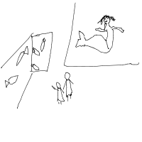 mermaid at aquarium drawing by dr-love in Artbitrator