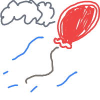 balloon floating away drawing by mokawe in Artbitrator