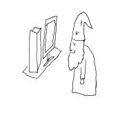 wizard at tech startup drawing by fr0sted in Artbitrator