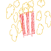 popcorn overflowing drawing by ira_0510 in Artbitrator
