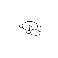 sleeping cat drawing by cast in Artbitrator