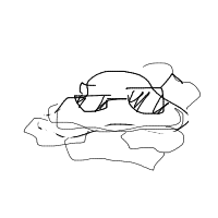 rock with sunglasses drawing by mickymouse in Artbitrator