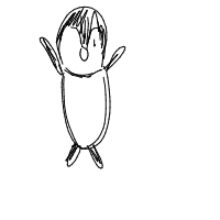 excited penguin drawing by spaghetti in Artbitrator
