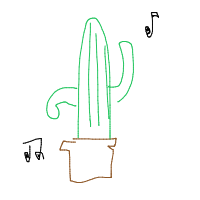 dancing cactus drawing by turd in Artbitrator