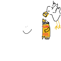 seagull stealing chips drawing by turd in Artbitrator