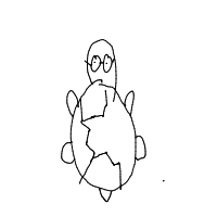turtle with glasses drawing by schap219 in Artbitrator