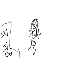 mermaid at aquarium drawing by schap219 in Artbitrator