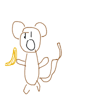 monkey with banana drawing by hadya in Artbitrator