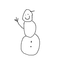 waving snowman drawing by melushik in Artbitrator