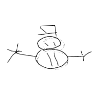 waving snowman drawing by sammelvin in Artbitrator